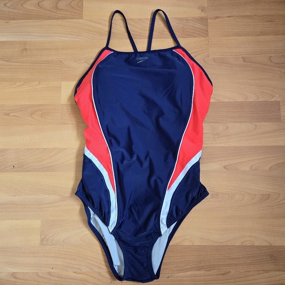 Speedo Quantum Splice One Piece Swimsuit Women 14 Athletic Swimming Surf UPF 50+ - Picture 3 of 15